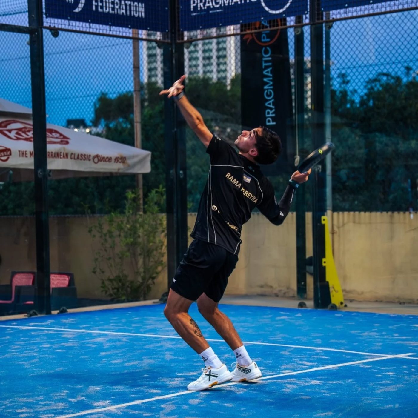 Player serving during the tournament